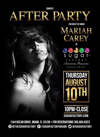 Official Mariah Carey Concert After Party 8/16/17 – The Soul Of Miami