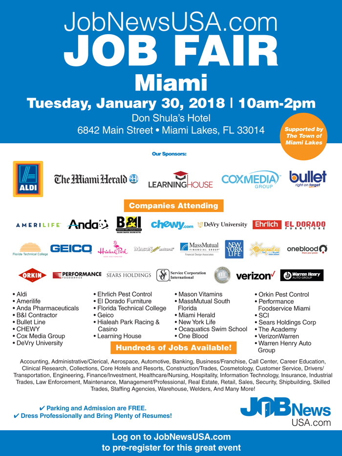 Mega Miami Job Fair 1/30/18 The Soul Of Miami