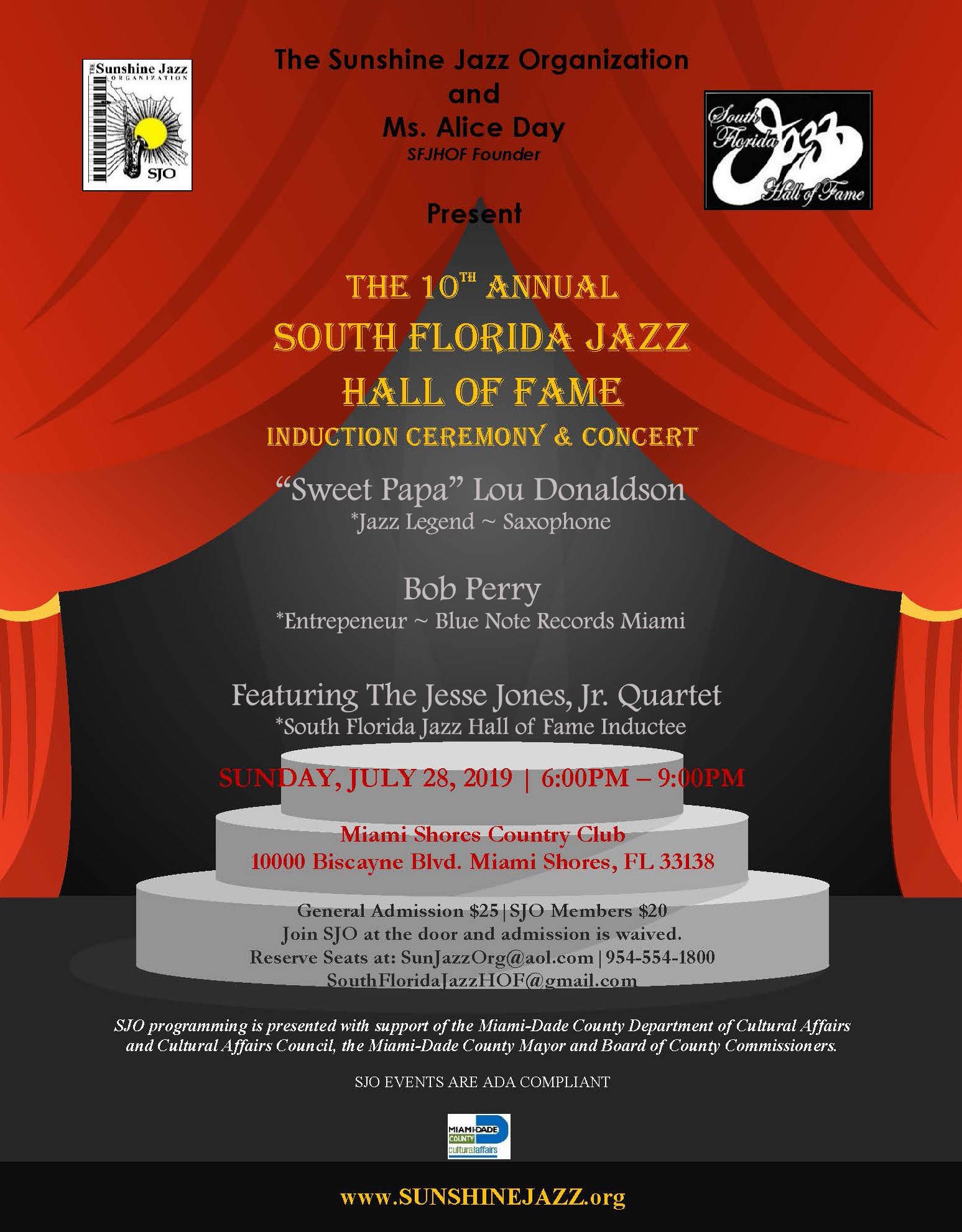 The 10th Annual South Florida Jazz Hall of Fame 7/28/19 The Soul Of Miami