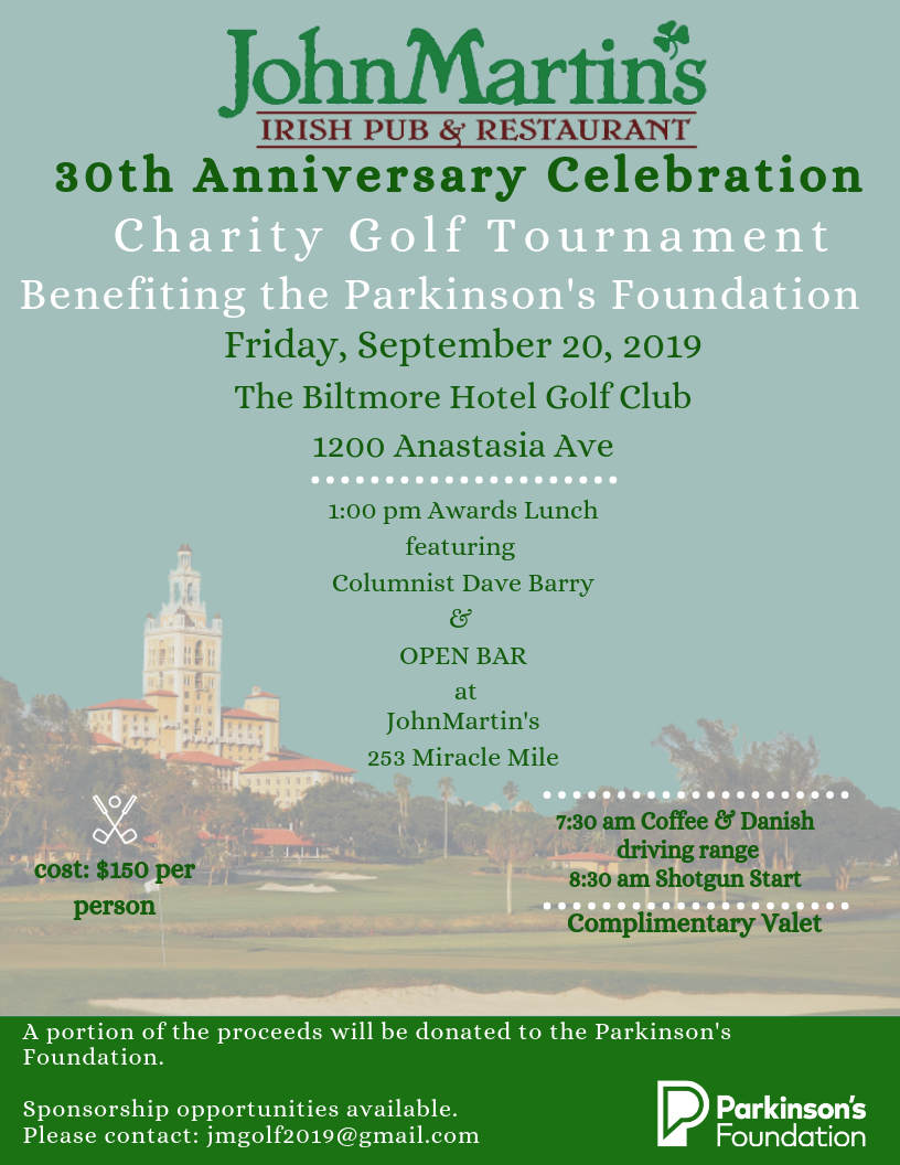 JohnMartin’s 30 Year Anniversary Golf Tournament 9/20/19 – The Soul Of ...