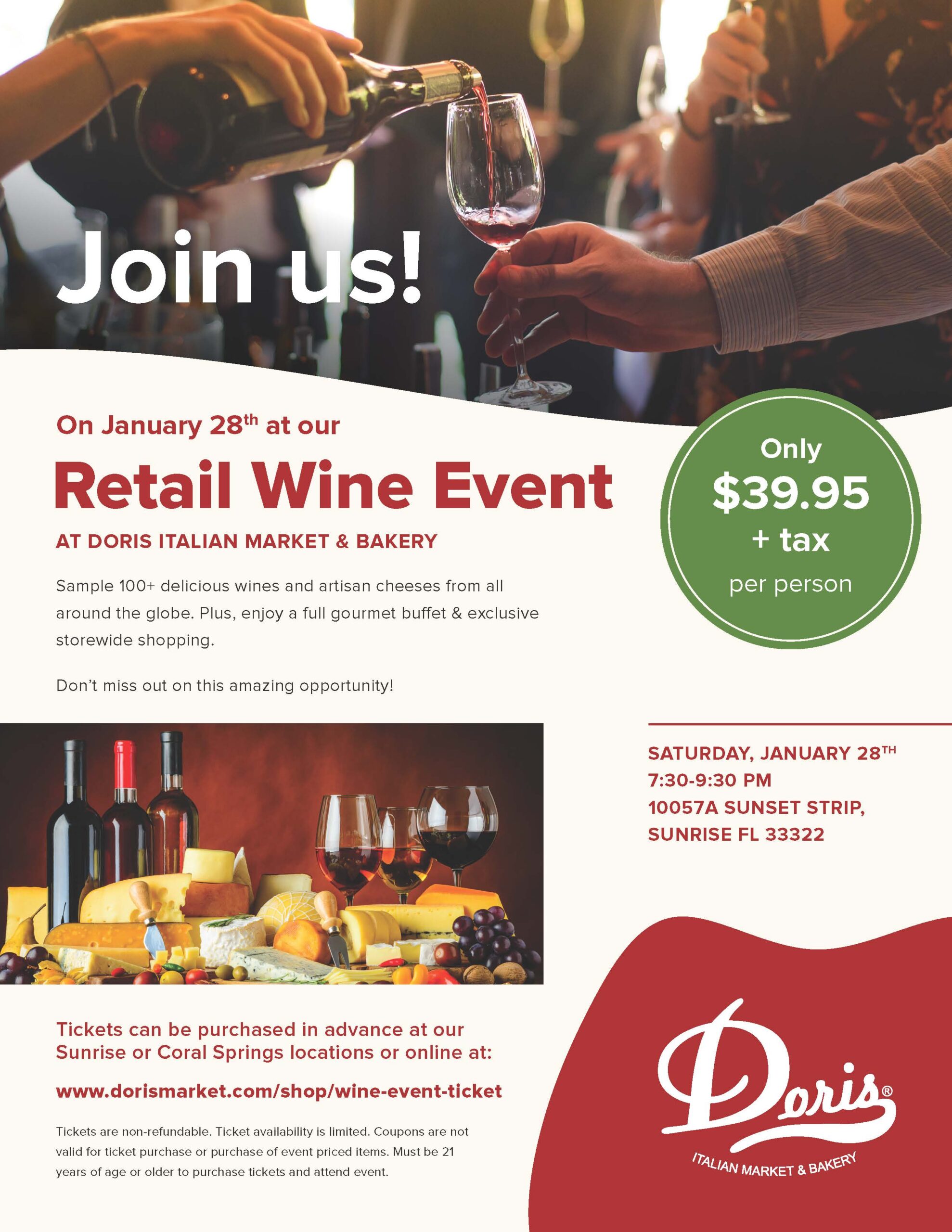 Doris Italian Market & Bakery’s Wine Night 1/28/23 – The Soul Of Miami