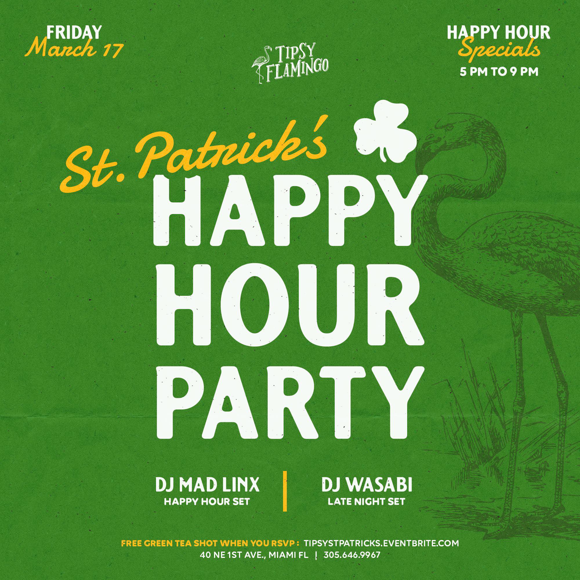 Its Your Lucky Day St Patricks Day Happy Hour Party At Tipsy Flamingo 31723 The Soul Of 2314