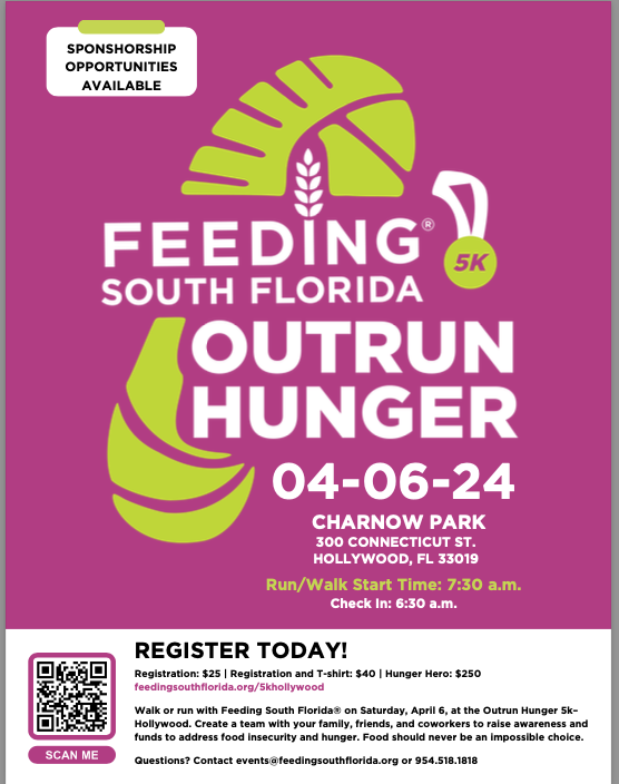 Feeding South Florida to Host 13th Annual Outrun Hunger 5K, at Charnow